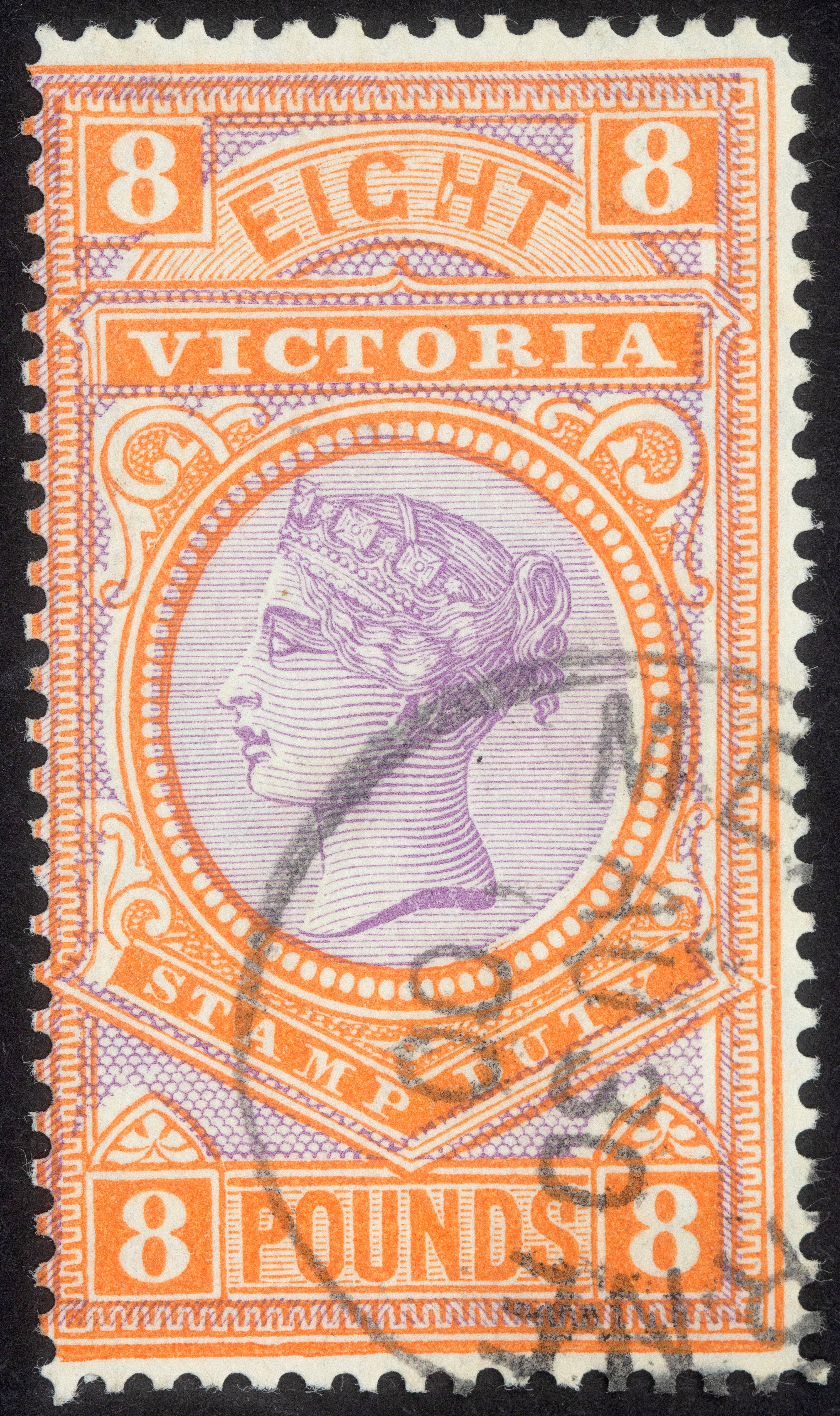 Eight Pounds, Mauve & Brown-Orange, 1890, Fine
