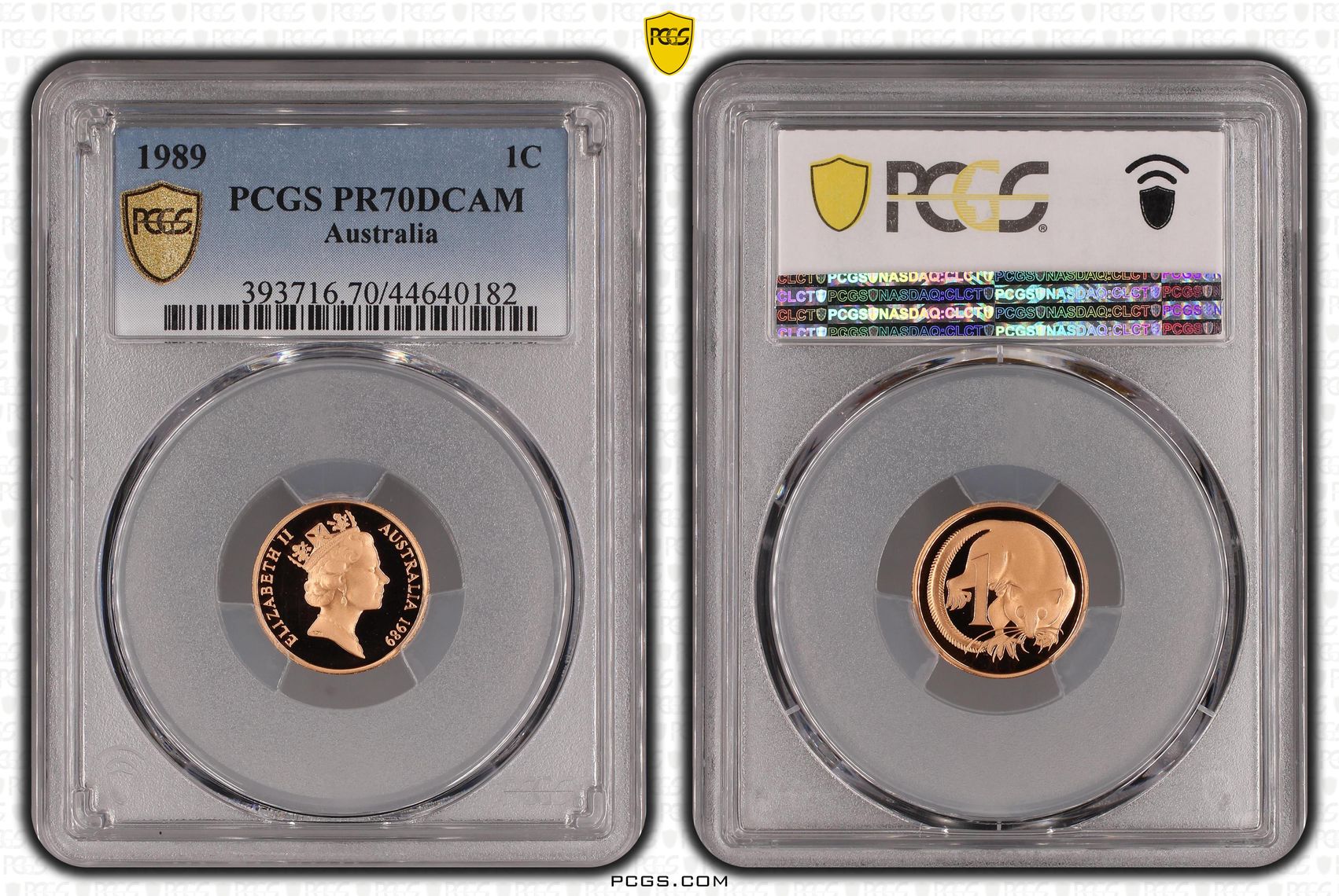 Elizabeth II, One Cent, 1989, PCGS PR 70DCAM