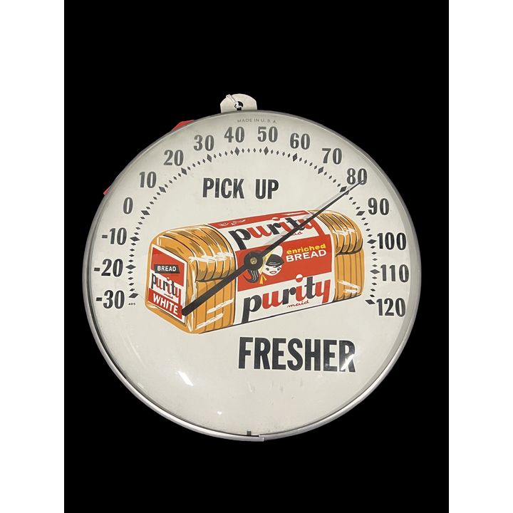 Purity Maid Enriched Bread Pick Up Fresher Tin Metal Thermometer