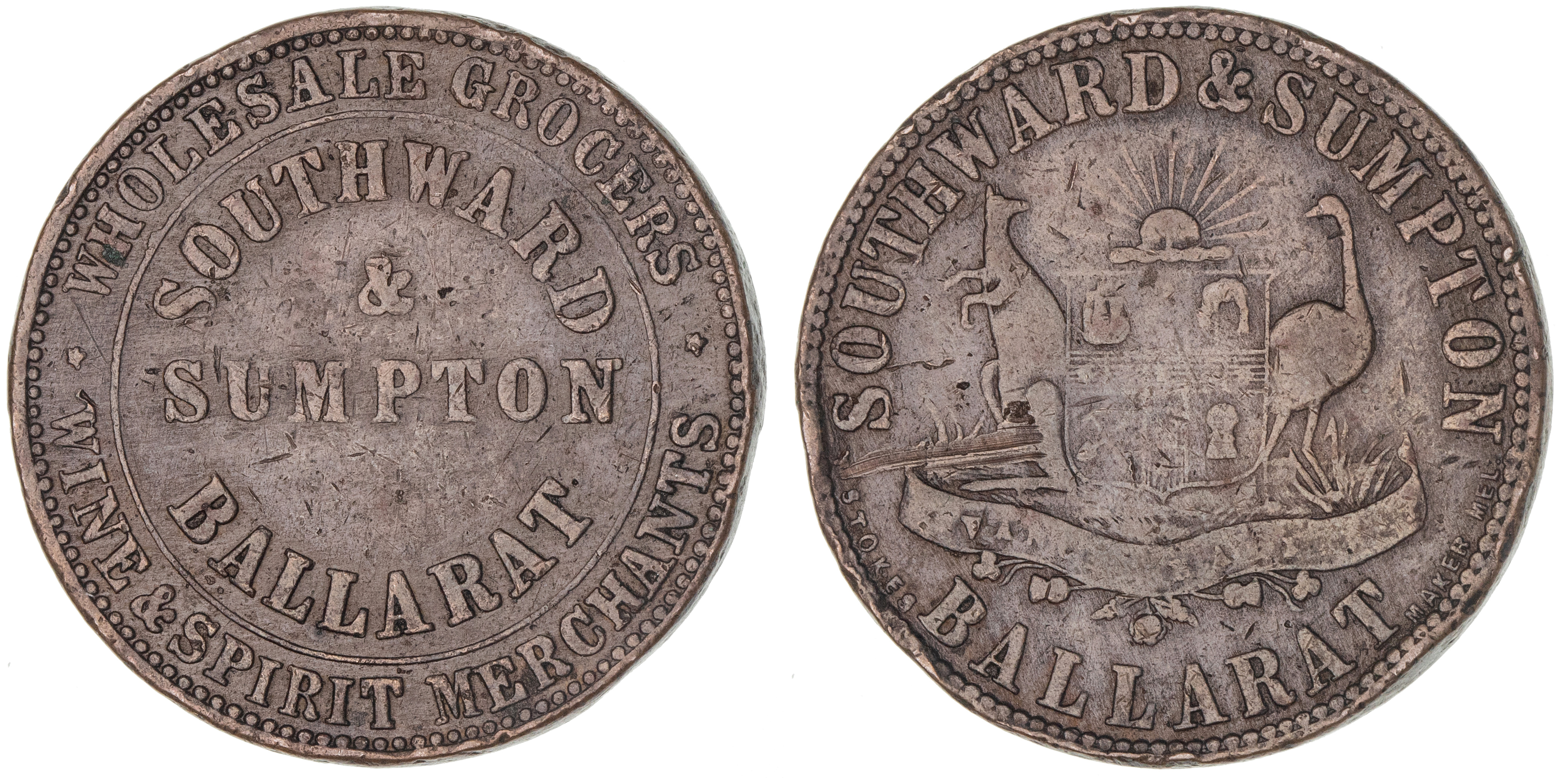 495 · Southward & Sumpton, Ballarat, Vic., Penny, ND, gFine
