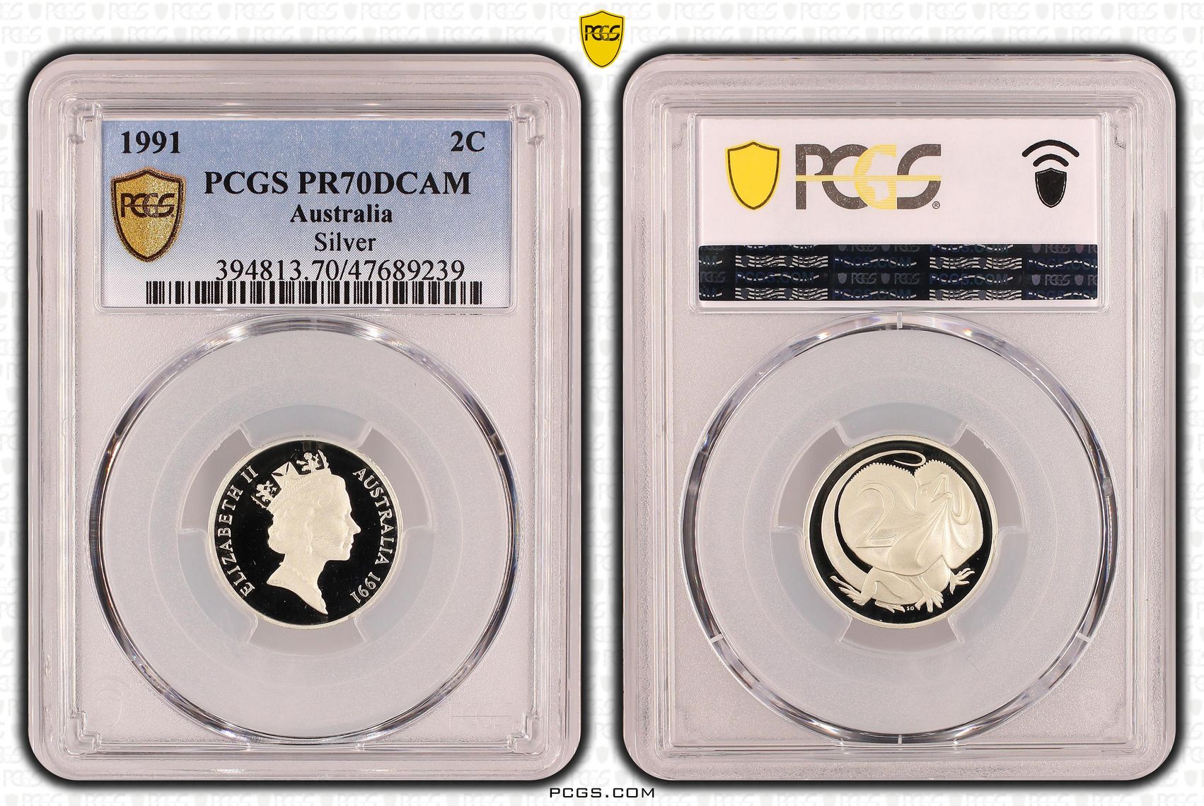 Silver, Two Cent, 1991, PCGS PR70DCAM