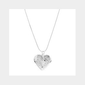 Unexpected Box Silver Heart Locket Necklace-50582/15284 (B1 S5) C