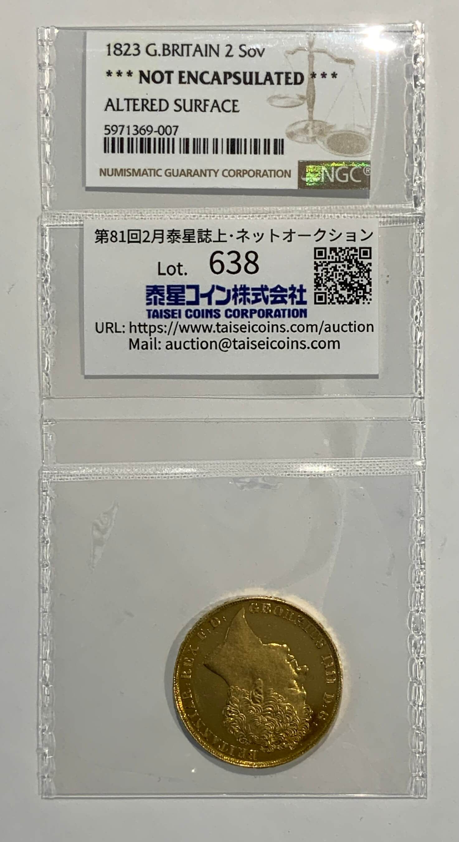 英国-GB. 1832. Gold. 2ポンド(Pound). NGC ALTERED SURFACE. 美