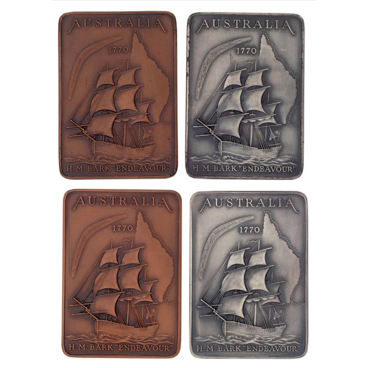 Group, Captain James Cook Portrait Plaques, aUNC