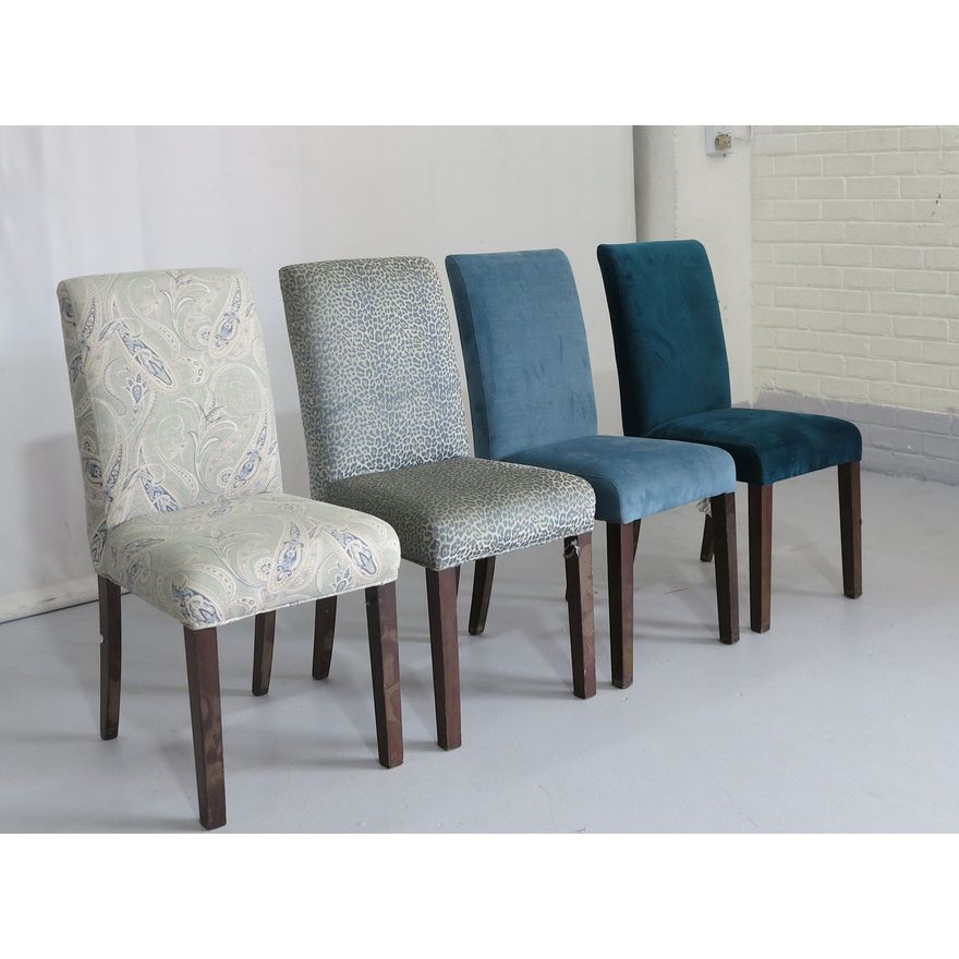SET OF 4 UPHOLSTERED DINING CHAIRS