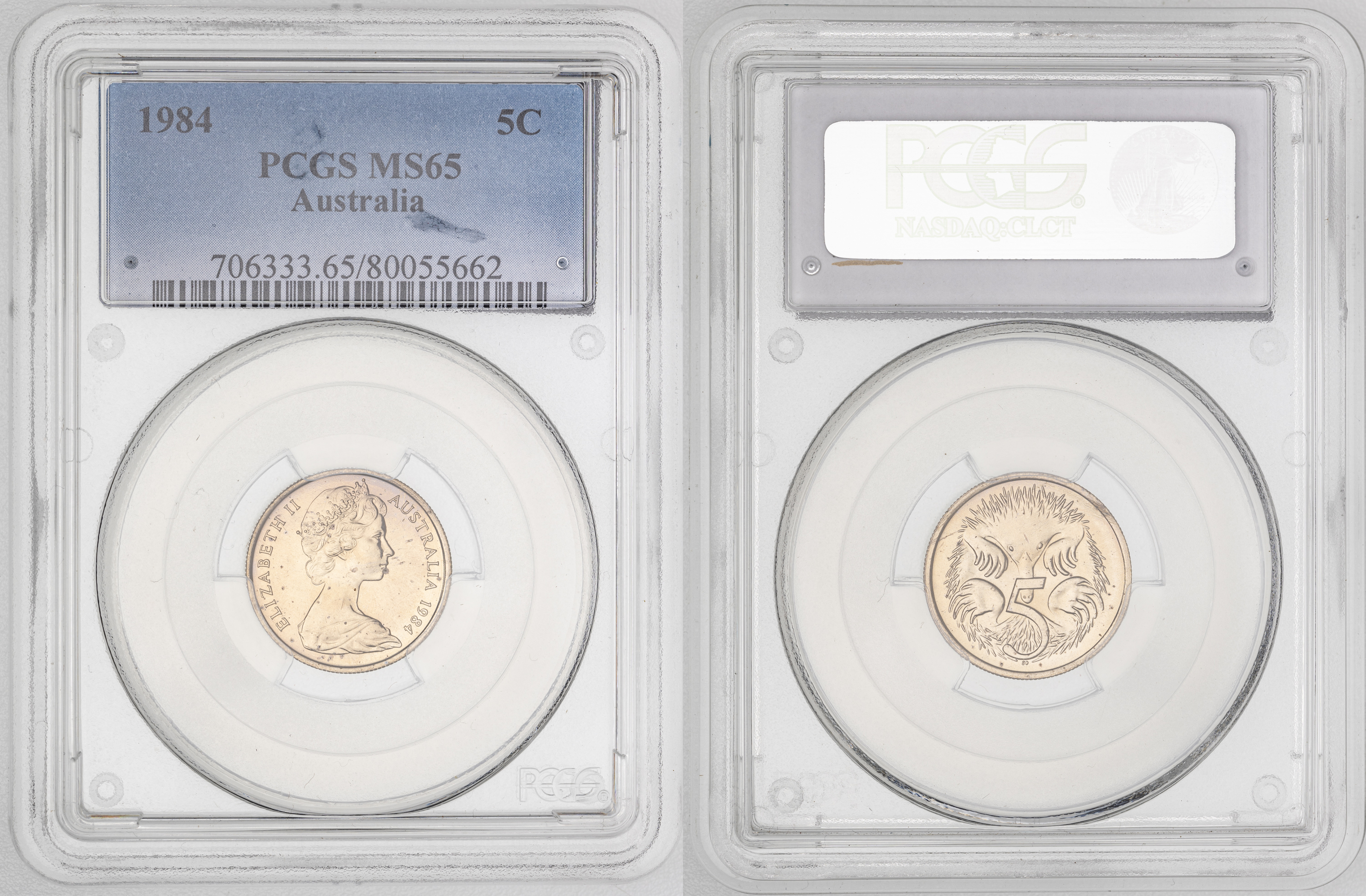 159 · Elizabeth II,  , Five Cent, 1984, PCGS MS65