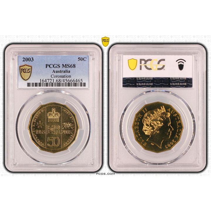 Coronation, Fifty Cent, 2003, PCGS MS68