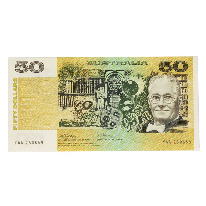 First Prefix - Phillips/Wheeler, Fifty Dollars, 1973 EF
