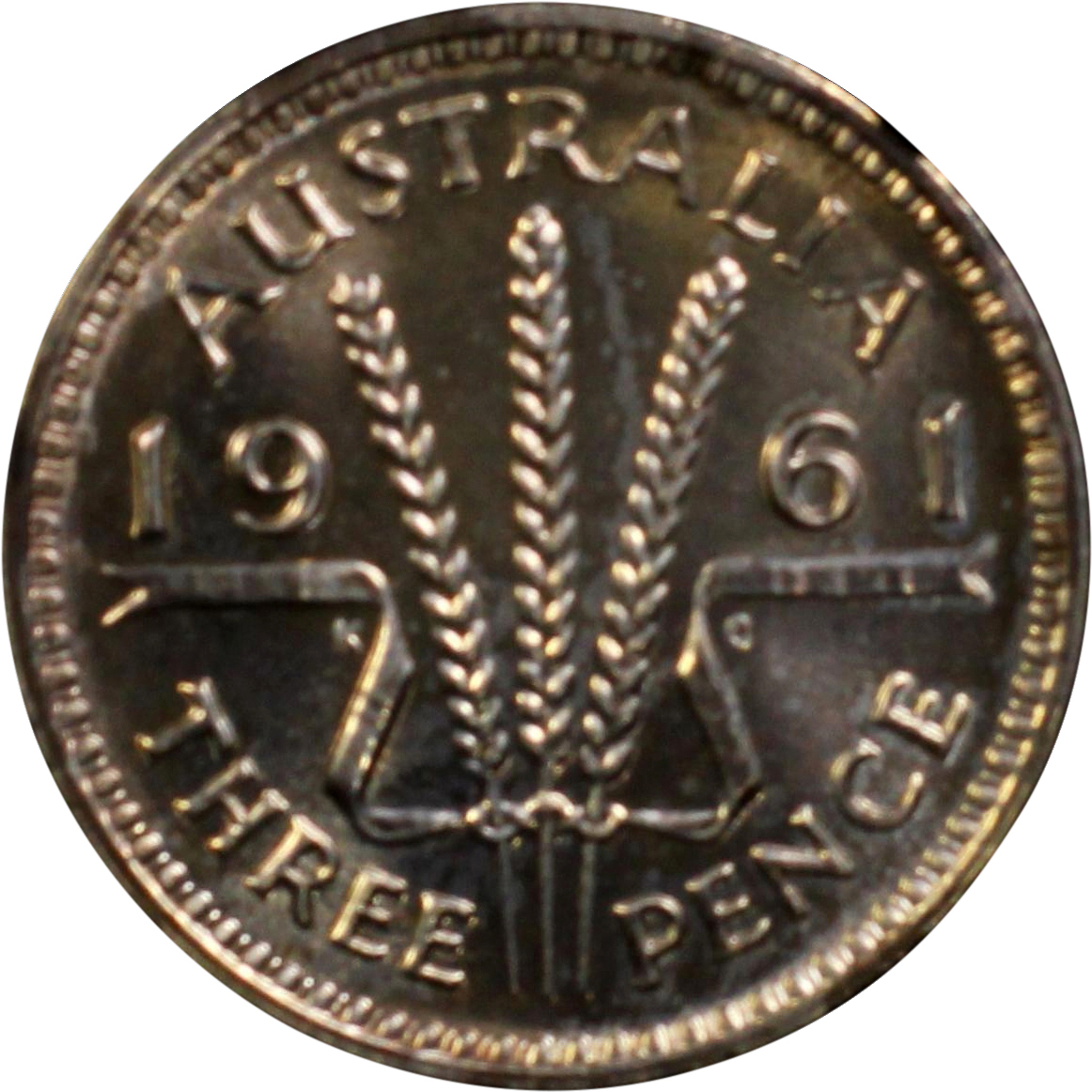 Elizabeth II, Threepence, 1961, PR 66