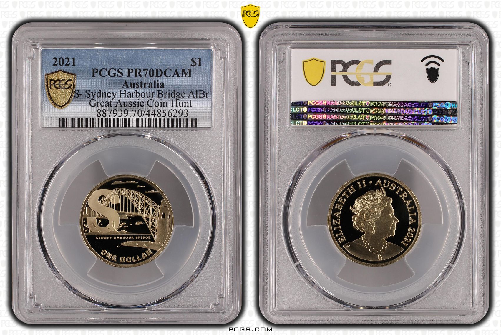2021 Australia One Dollar, $1 S- Sydney Harbour Bridge AlBr PCGS - PR70DCAM POP 17/0 -293