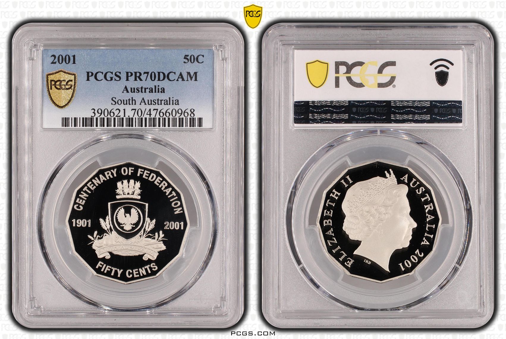 Elizabeth II, South Australia, Fifty Cent, 2001, PCGS PR70DCAM