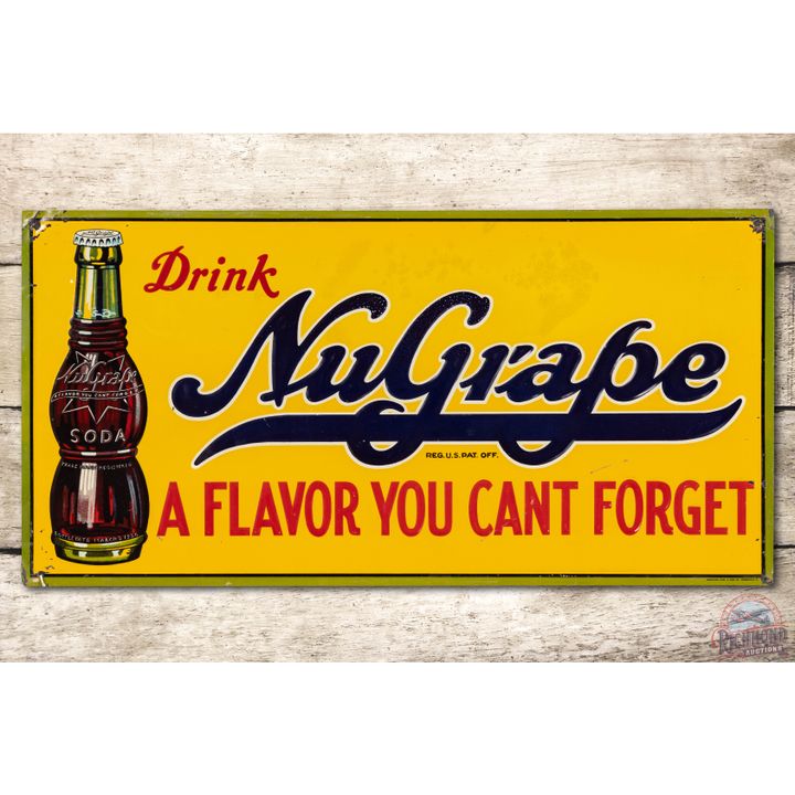 Drink NuGrape Flavor You Can't Forget Embossed Tin Sign