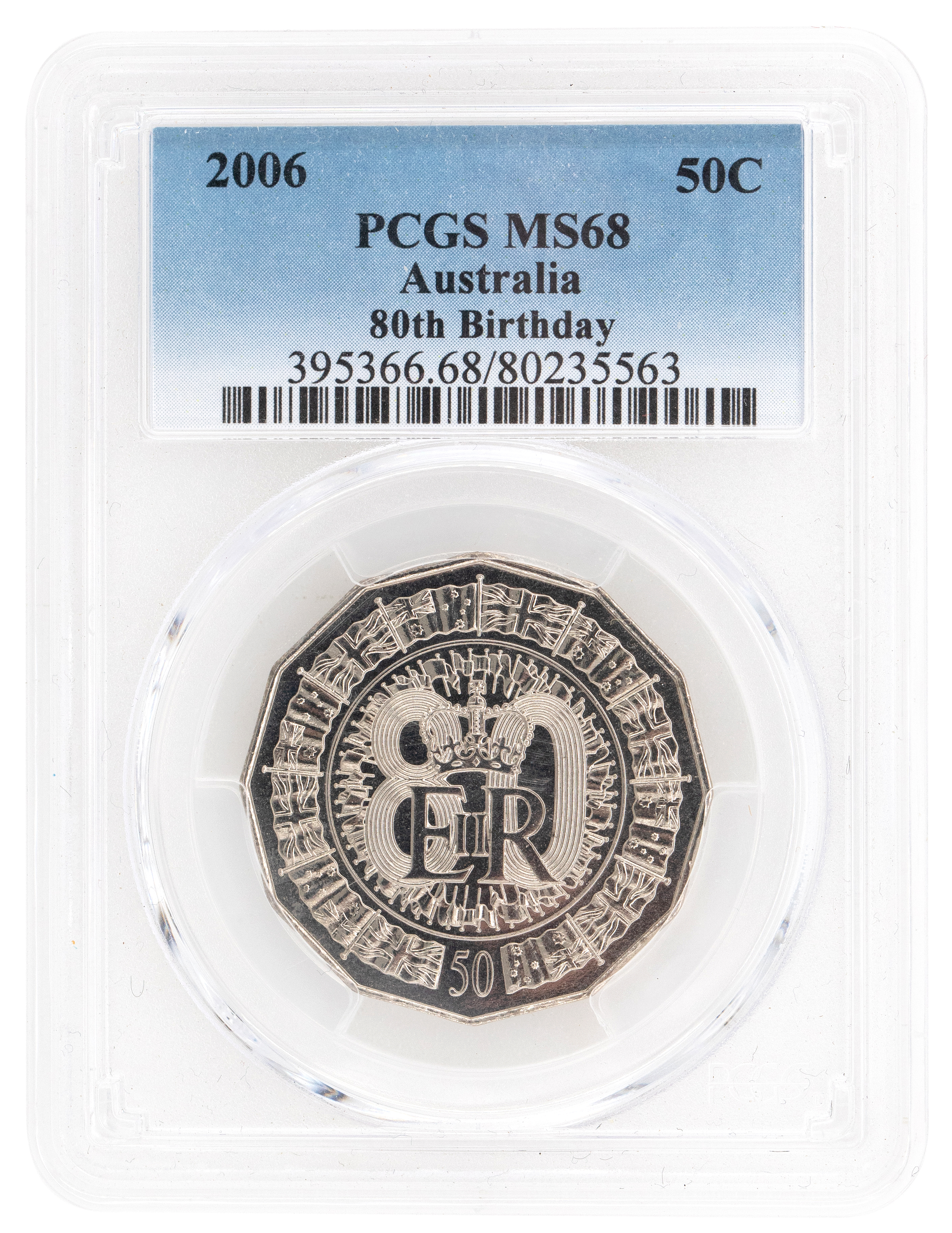 2006 Australia Fifty Cent, 50c 80th Birthday PCGS - MS68 -563