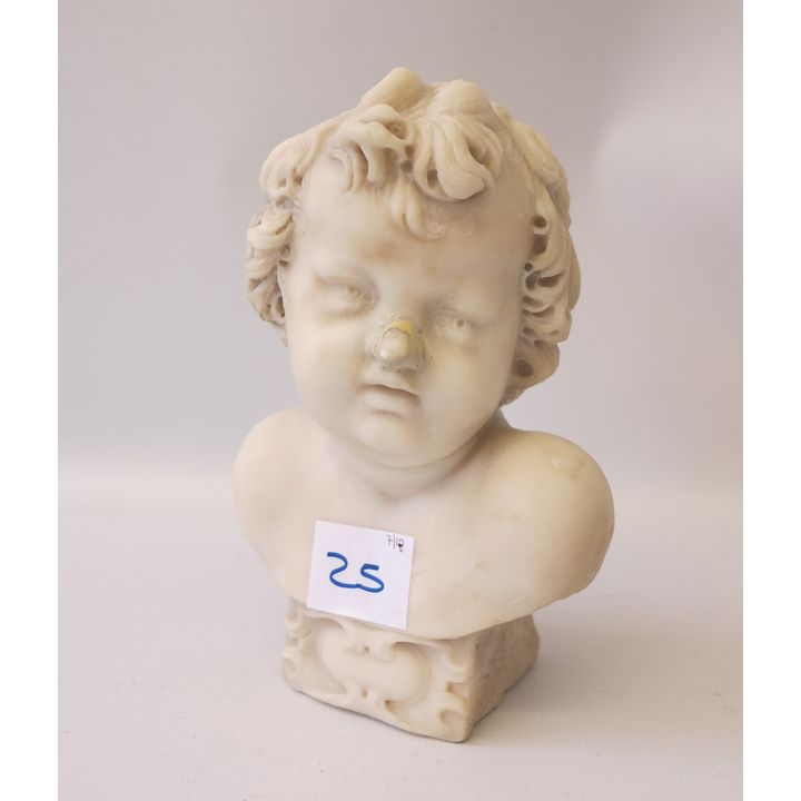 19TH CENTURY CARVED ALABASTER BUST
