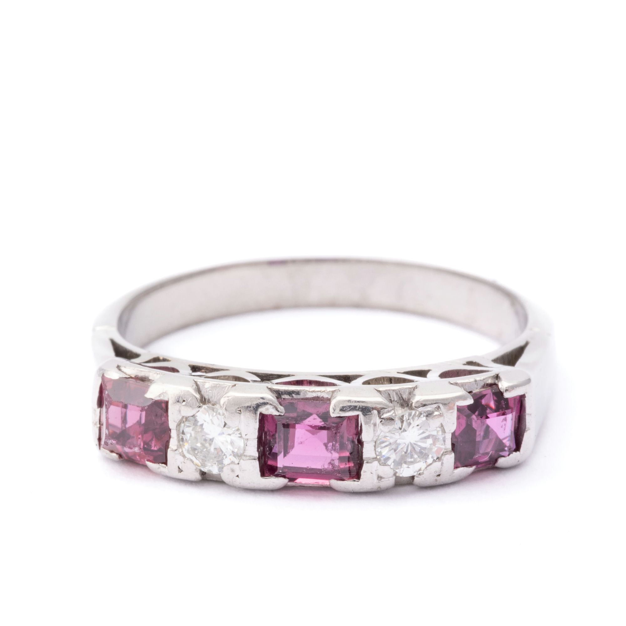 Vintage Ruby & Diamond Ring 18ct Gold,