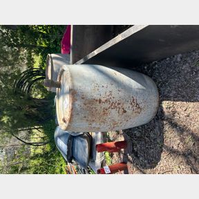 National Refinery galvanized steel antique barrel