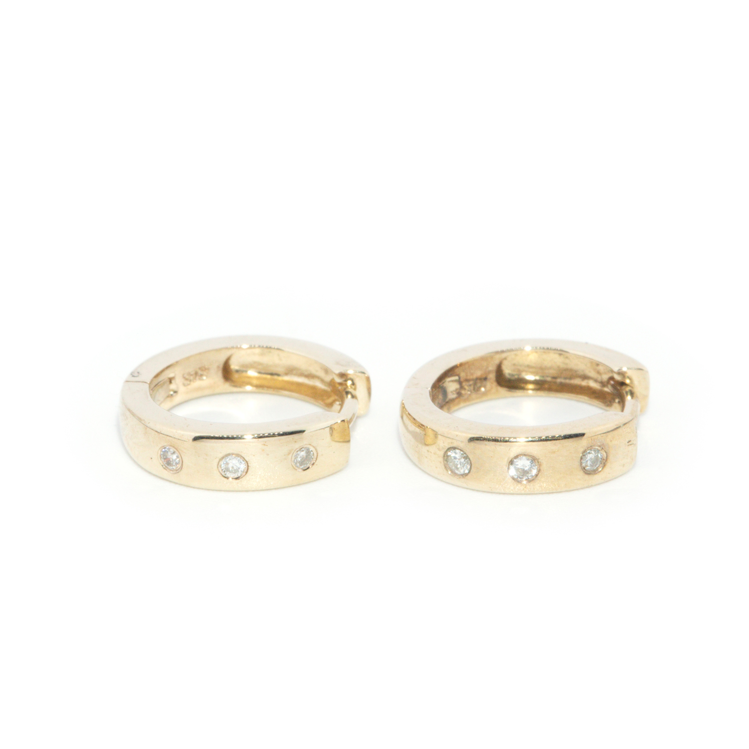 9ct Gold Diamond Huggies