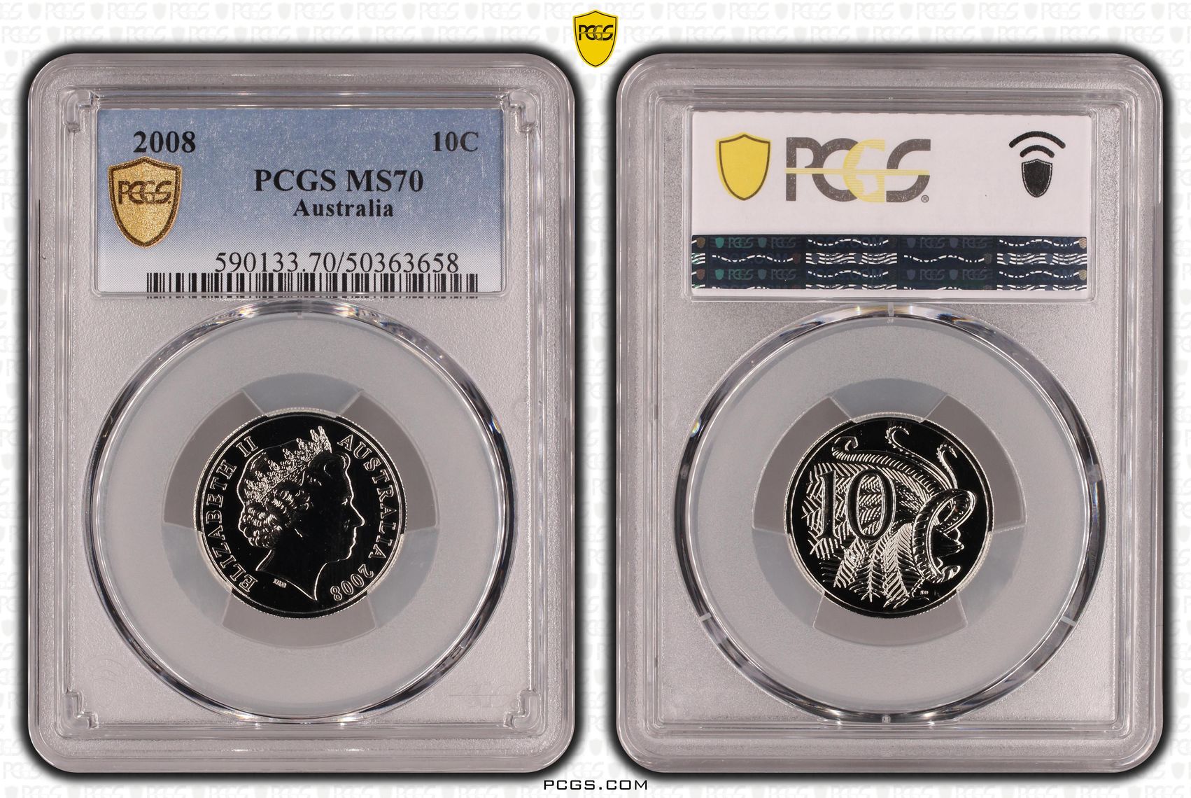 Ten Cent, 2008, PCGS MS70