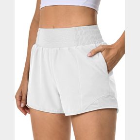 AVGO WOMENS HIGH WAISTED RUNNING SHORTS WITH MESH LINER QUICK DRY LIGHTWEIGHT WORKOUT ATHLETIC SHORTS WITH ZIPPER POCKETS (W-XS)