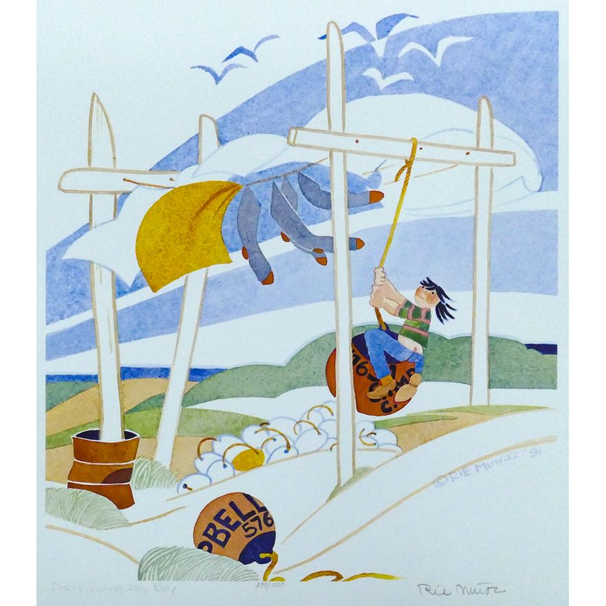 Rie Munoz ''Float Swing, Dry Bay'' 1991 Signed Print
