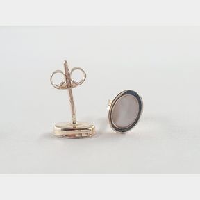 9CT YELLOW GOLD EARRINGS WITH MOTHER OF PEARL CENTRES - 51929/11618