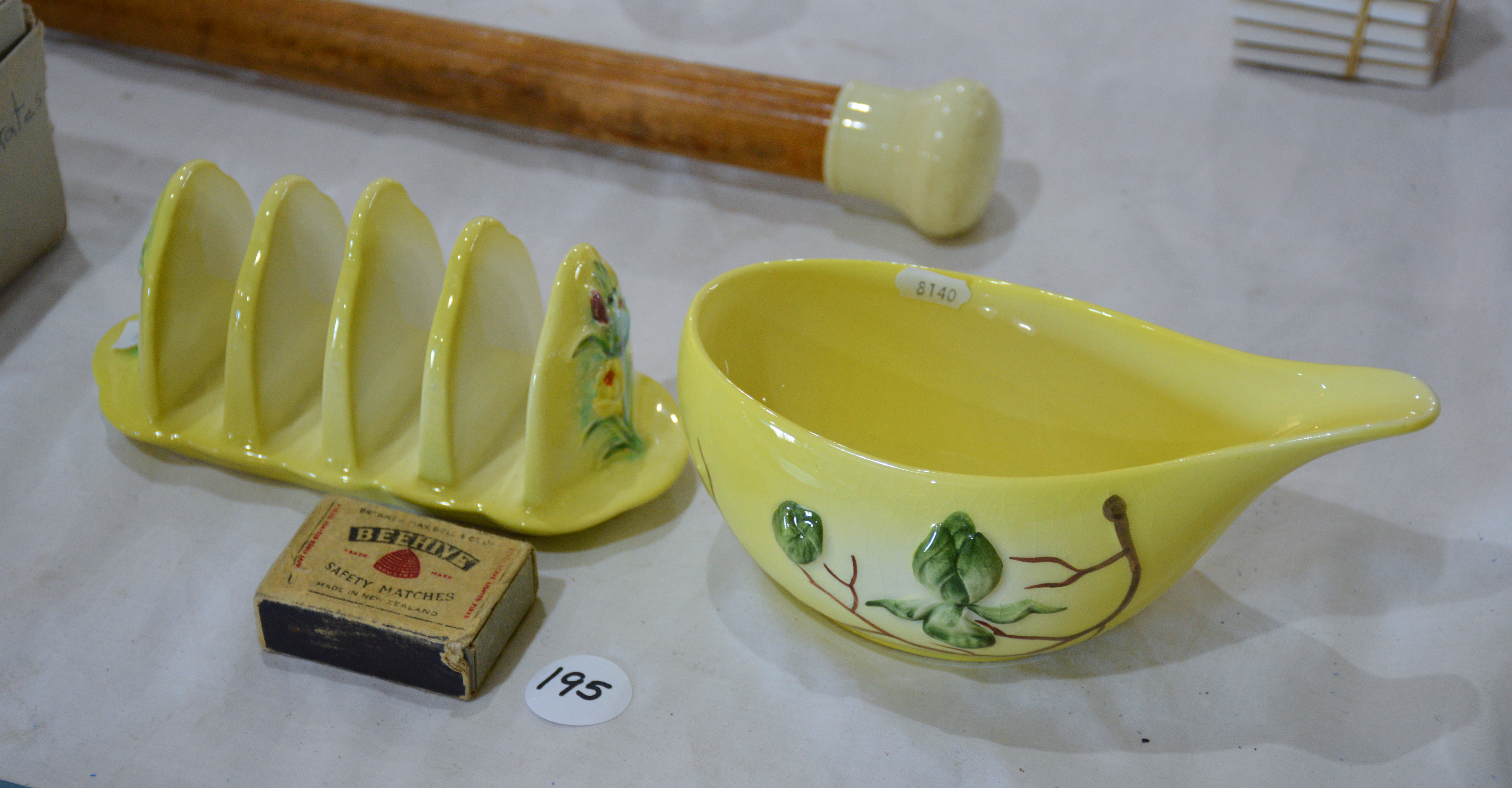 Mid 20th C. Gravy Boat + Beswick Toast Rack — sold at auction in New Zealand for $10