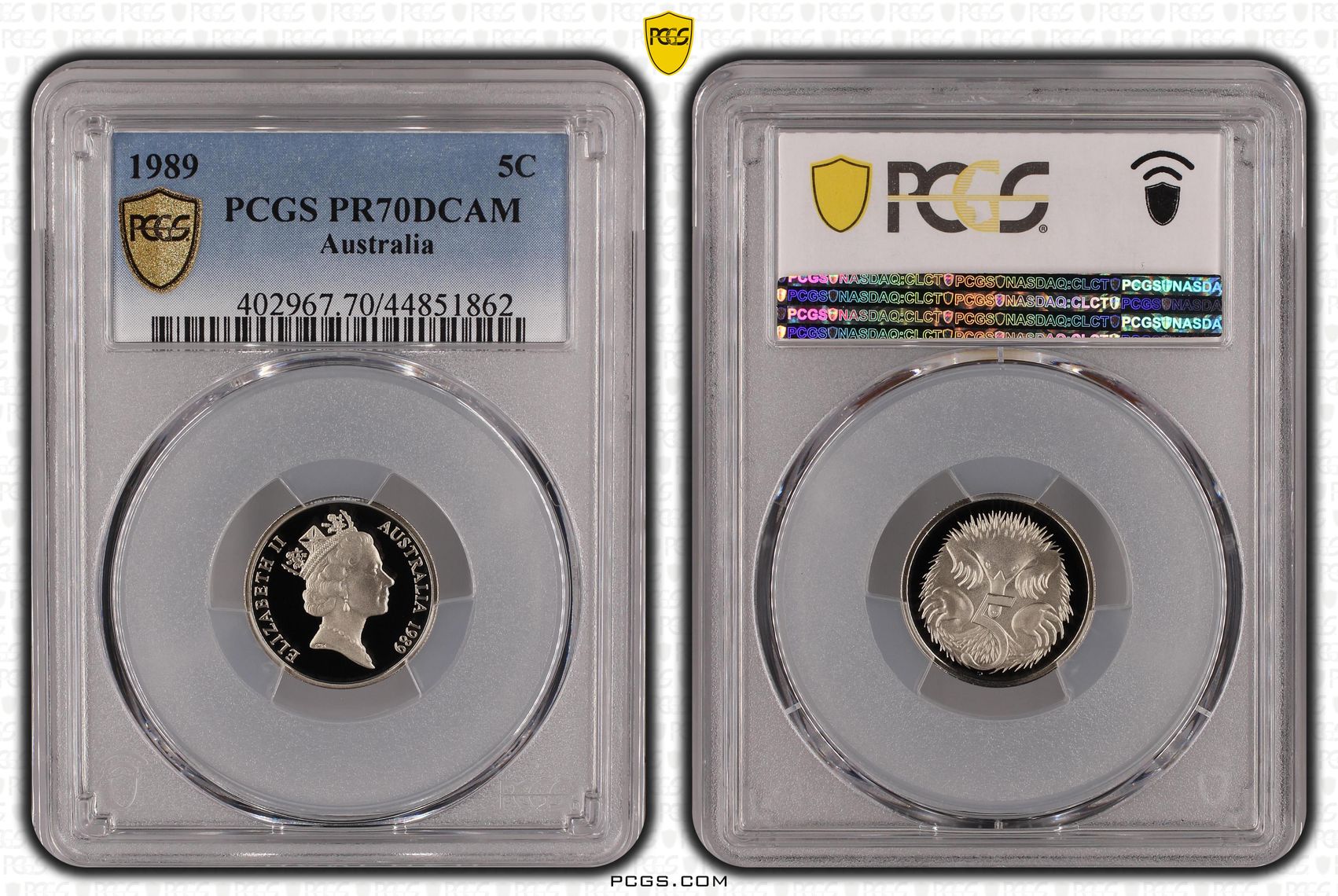 Elizabeth II, Five Cent, 1989, PCGS PR 70DCAM
