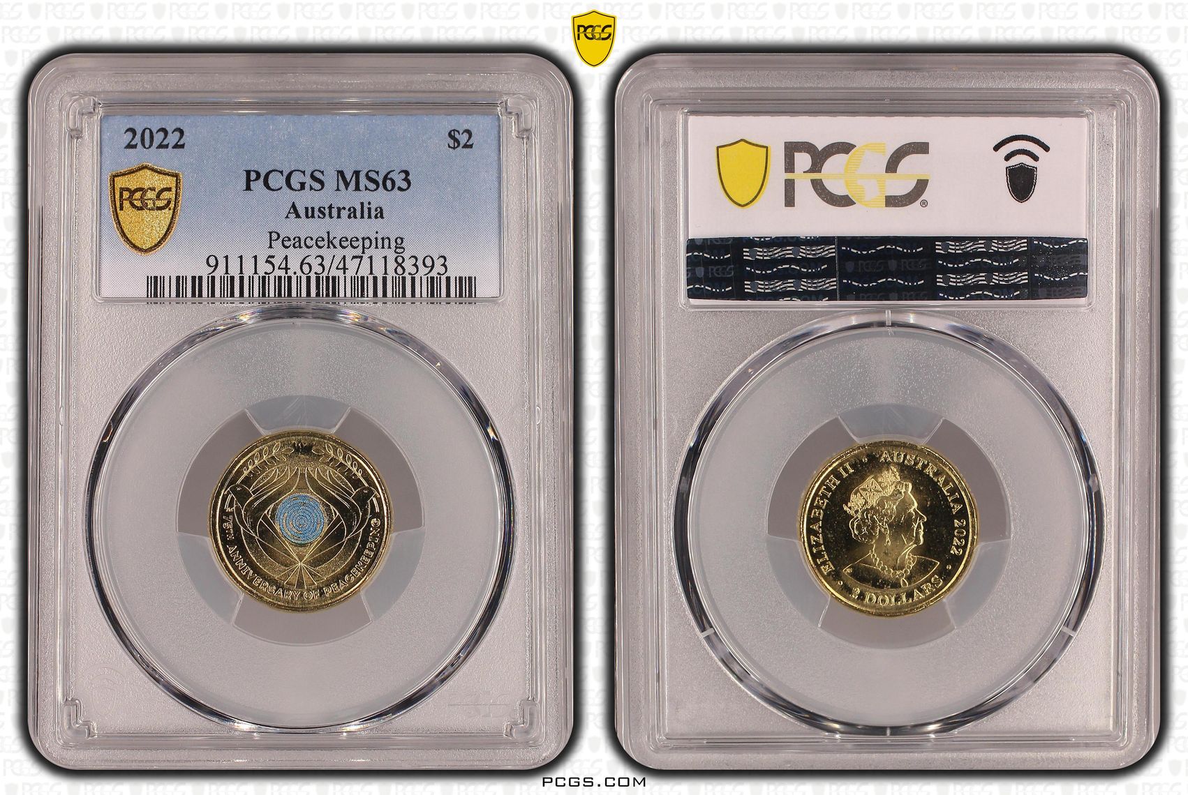 Peacekeeping - Colorized , Two Dollar, 2022, PCGS MS63