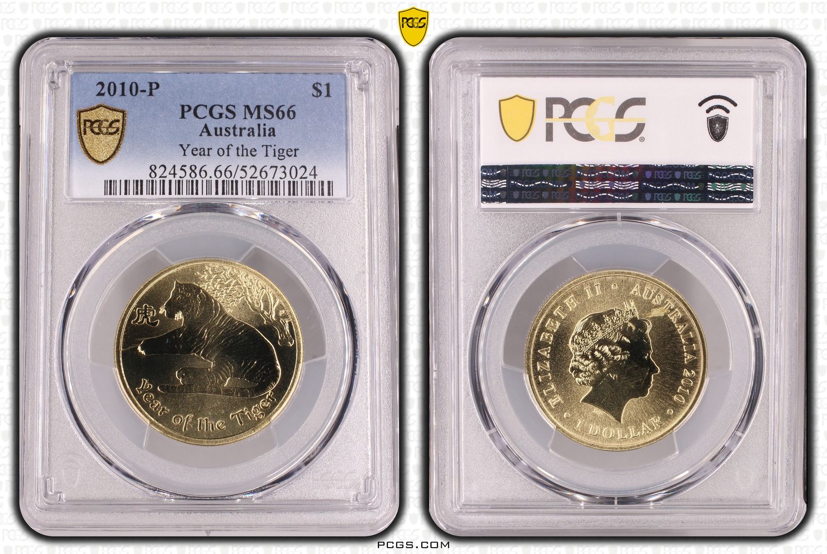 Year of the Tiger, One Dollar, 2010-P, PCGS MS66