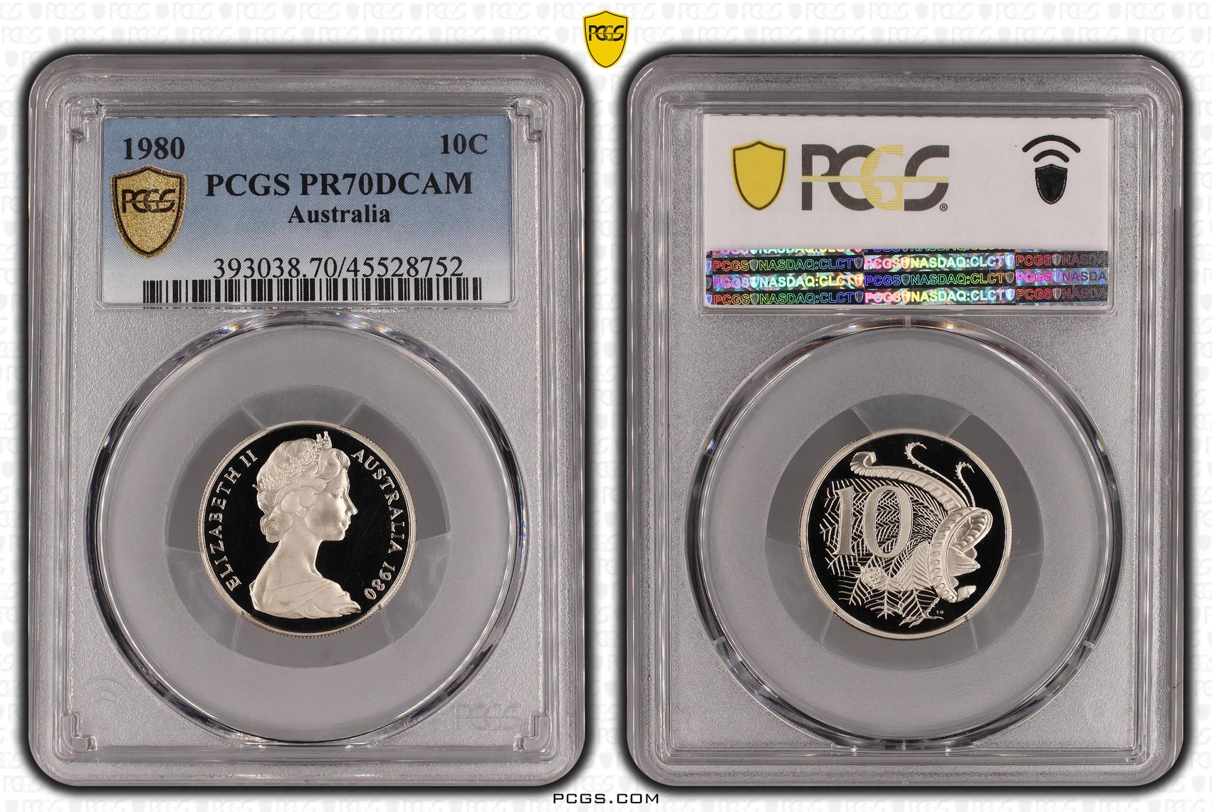Elizabeth II, Ten Cent, 1980, PCGS PR 70DCAM