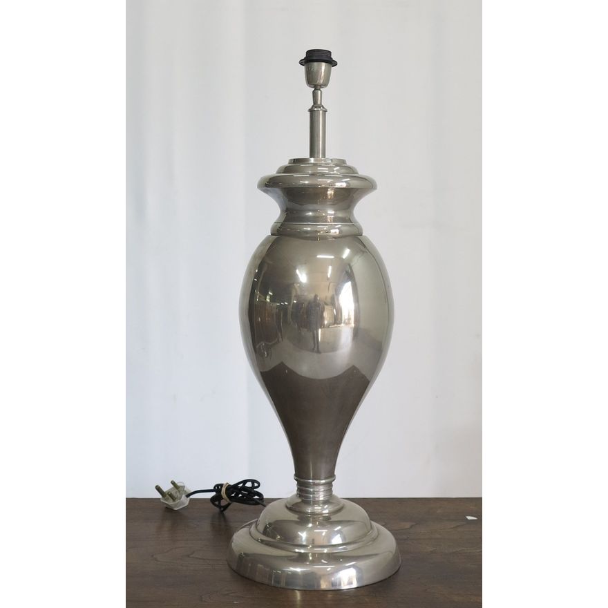 LARGE NICKEL TABLE LAMP
