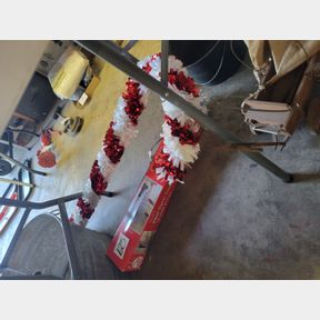 Christmas candy cane and vintage style aluminum tree