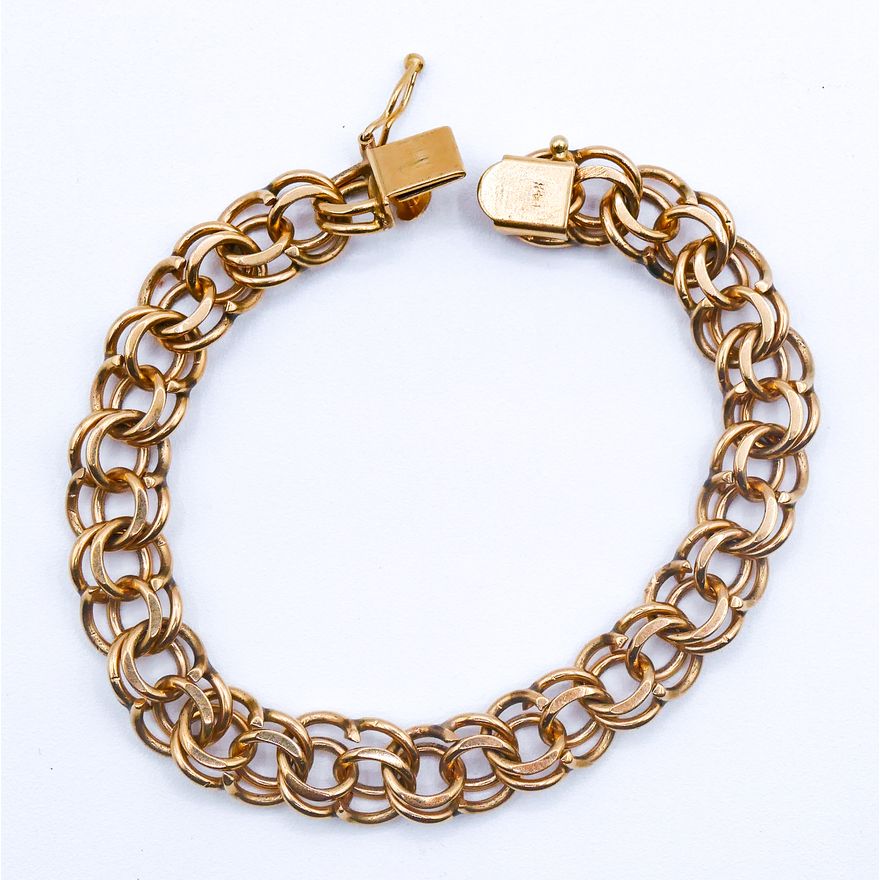 Vintage 14k Chain Link 10mm Bracelet 7'' - 26.7 Grams