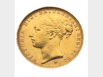 1883 Queen Victoria Young Head Melbourne Mint George & Dragon Gold Sovereign.