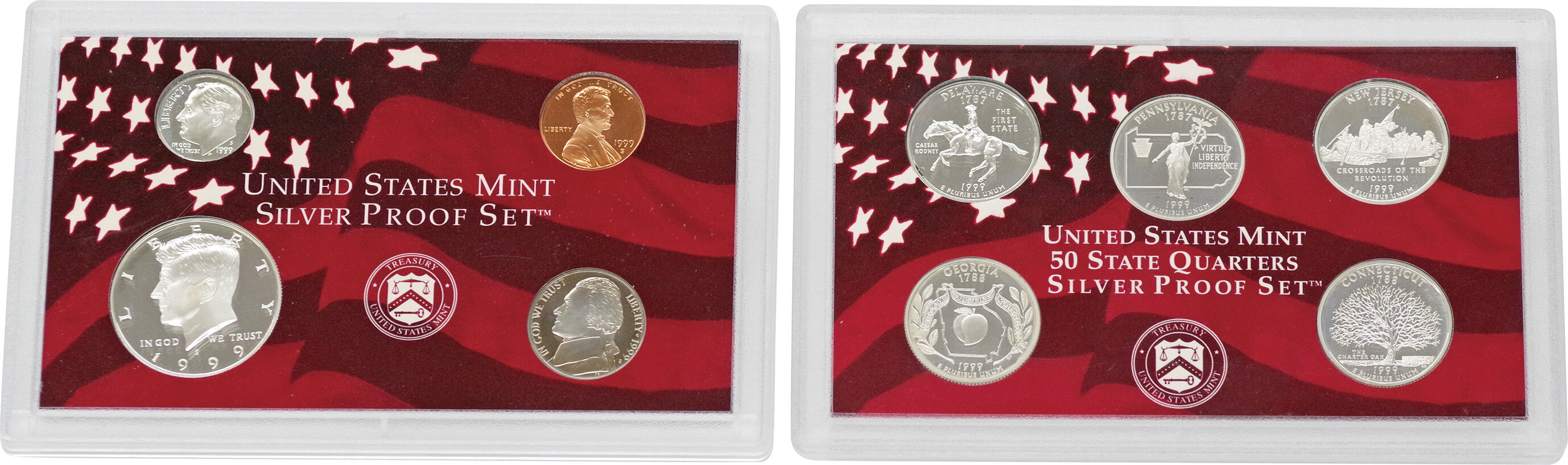 【正規品】 1999. アメリカ-USA. Silver 50州シリーズ 25セント(Cent). etc. コレクション