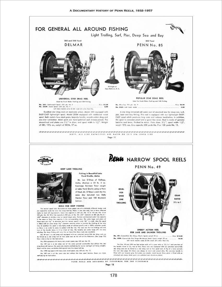 Complete Penn Reel Catalogs, 1932-1957 + DOCS!