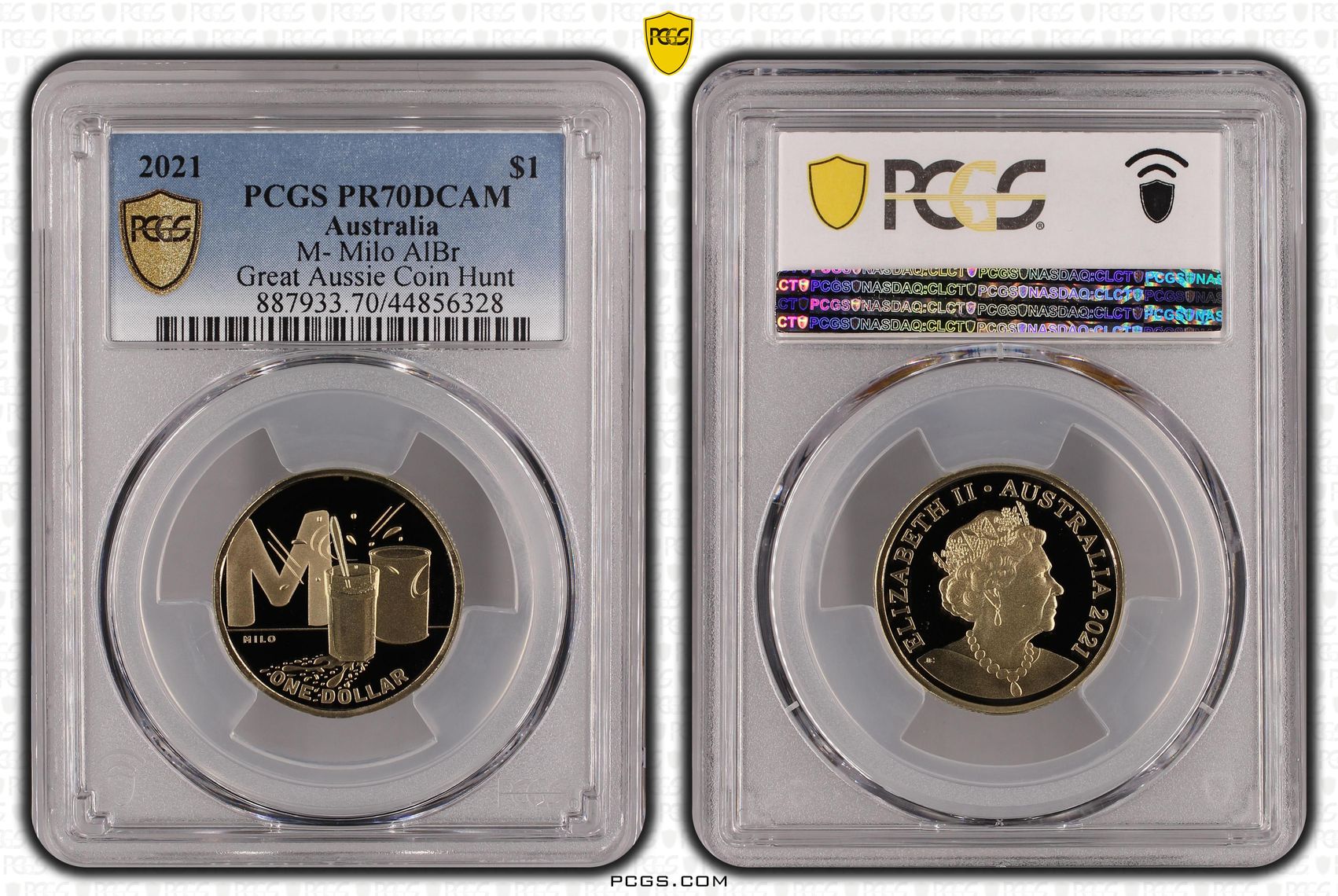 485 · 2021 Australia One Dollar, $1 M- Milo AlBr PCGS - PR70DCAM POP 17/0 -328