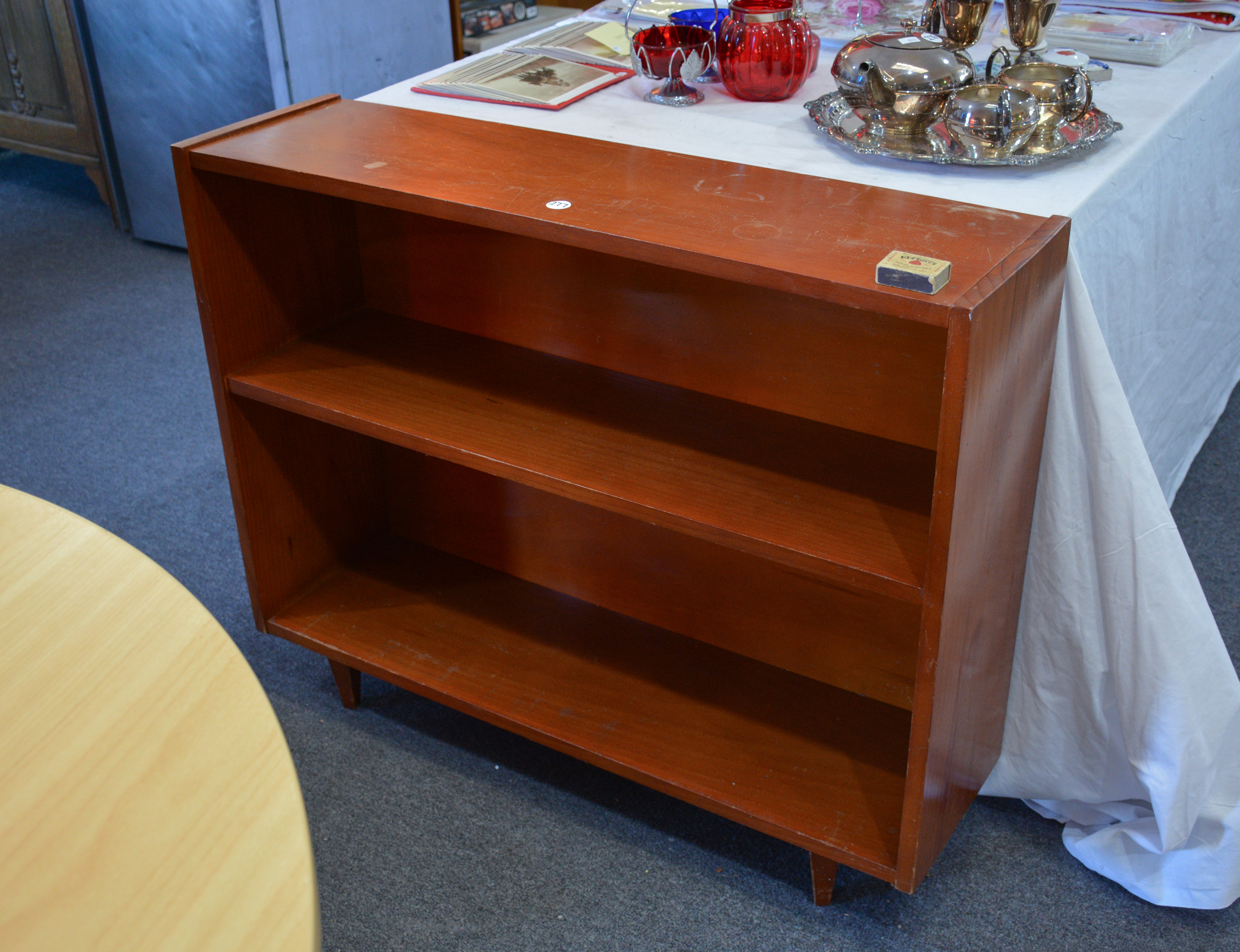 Short Three Shelf Wood Bookcase — sold at auction in New Zealand for $25