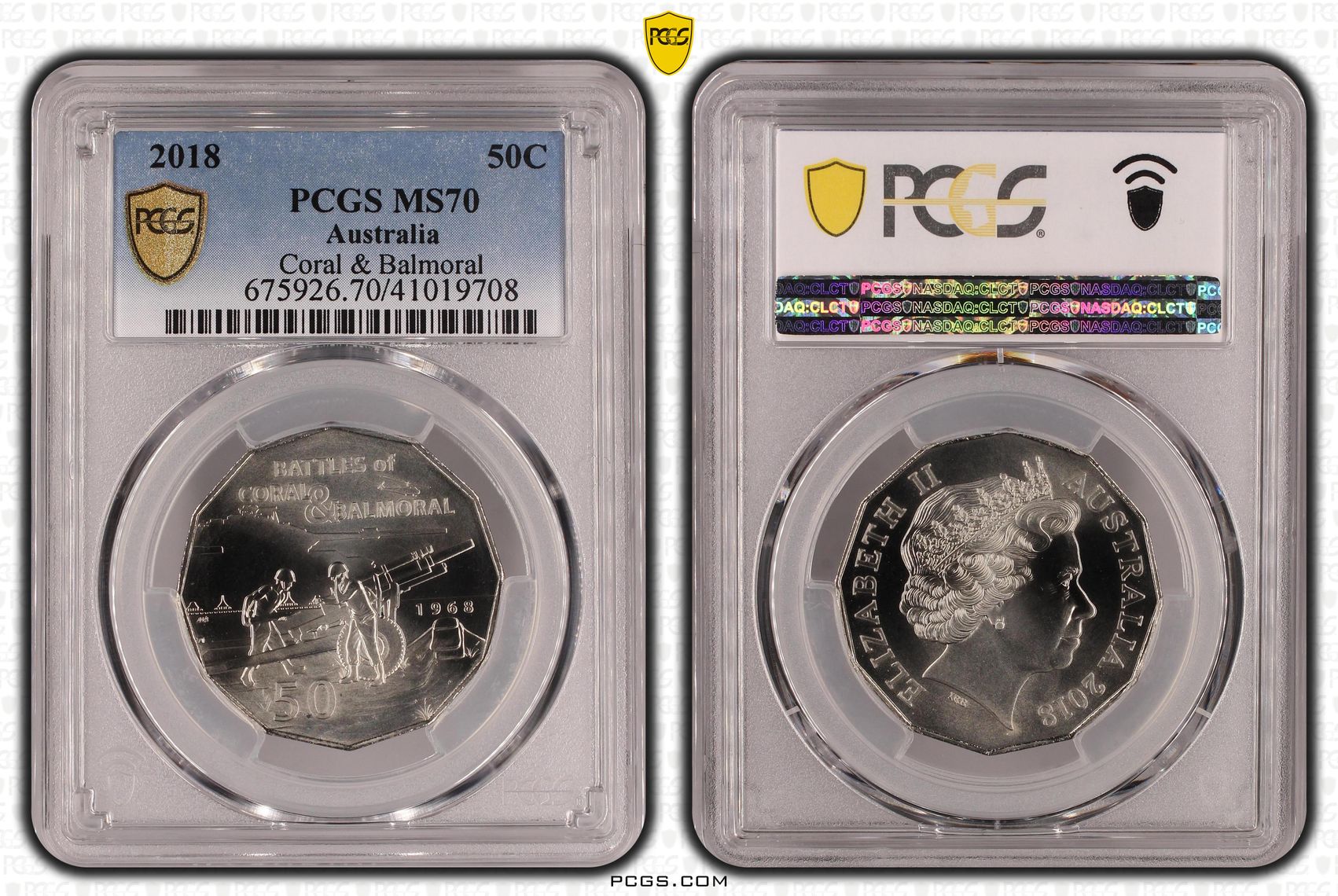 Elizabeth II, Coral & Balmoral, Fifty Cent, MS70 , 2018 PCGS POP - 7/0
