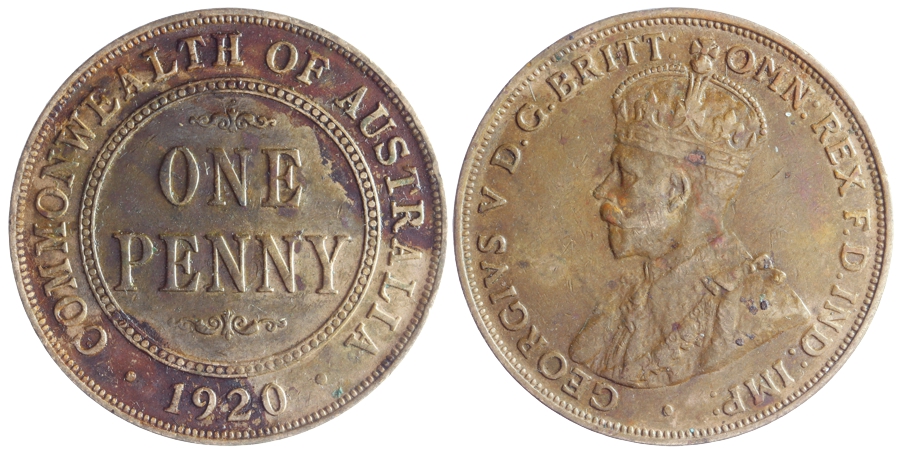 Penny 1920 Dot Above Top & Bottom Scroll