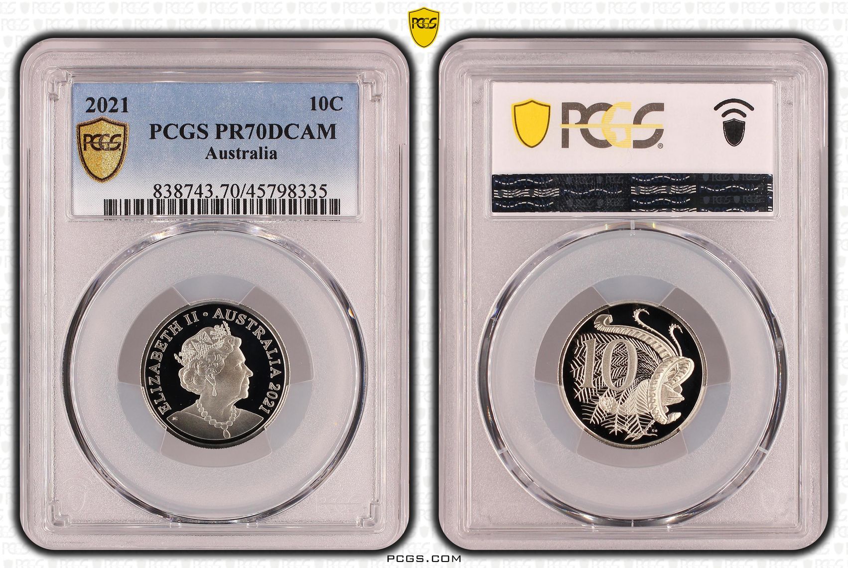 Ten Cent, 2021, Pcgs Pr70dcam