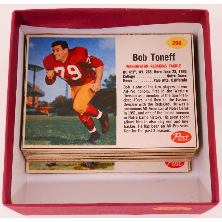 Box 38pc 1962 Post Football Cards