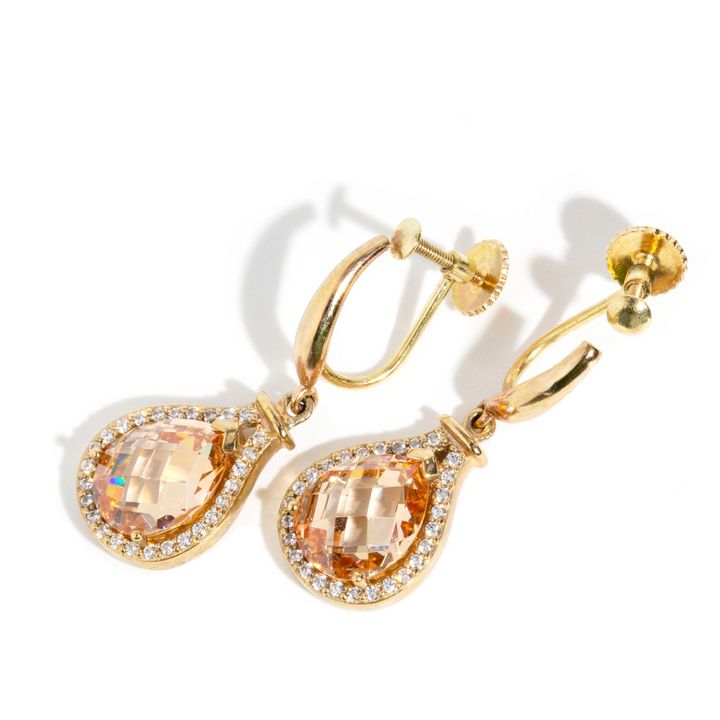 9 Carat Drop Earrings With Synthetic Stone,