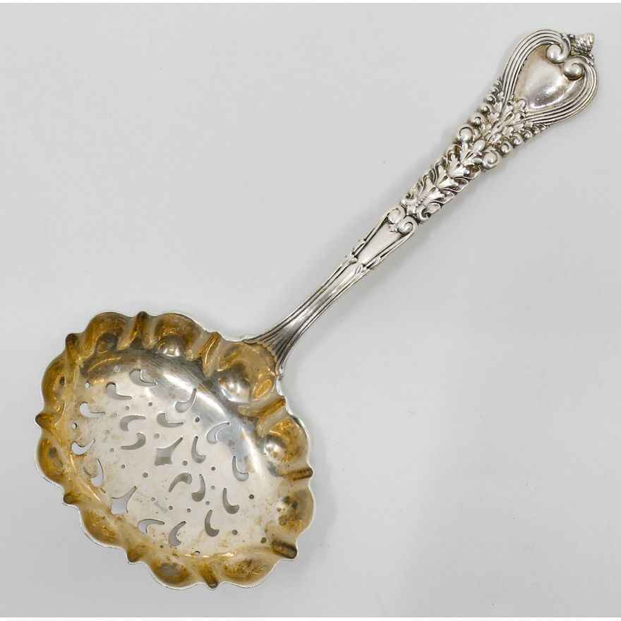 Antique Tiffany ''Florentine'' Sterling Bon Bon Spoon 6'' - 49 Grams