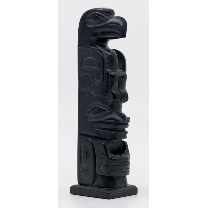 Norman Russ Eagle Bear Argillite Totem 5''