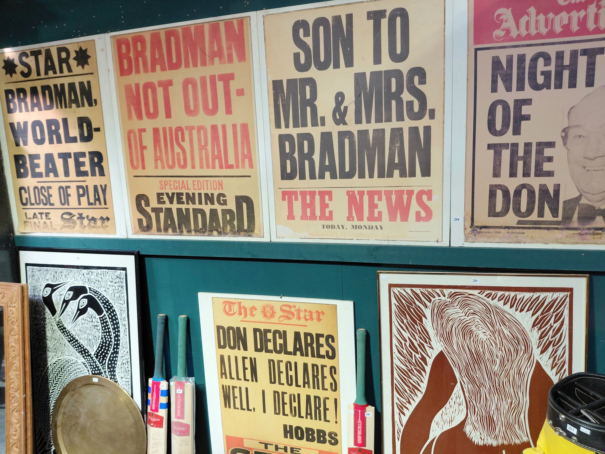 284 · GROUP OF 5 DONALD BRADMAN NEWSPAPER HEADLINES