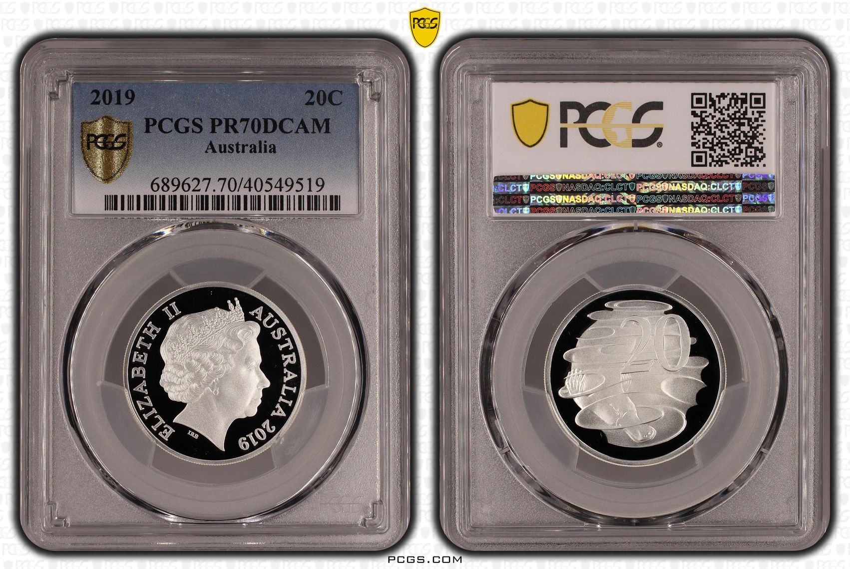 Top pop, Twenty Cent, 2019, PCGS PR70DCAM