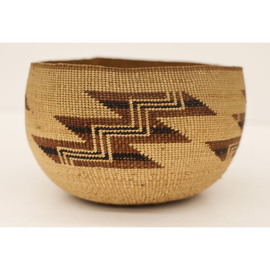 Old Hupa Decorated Indian Basket