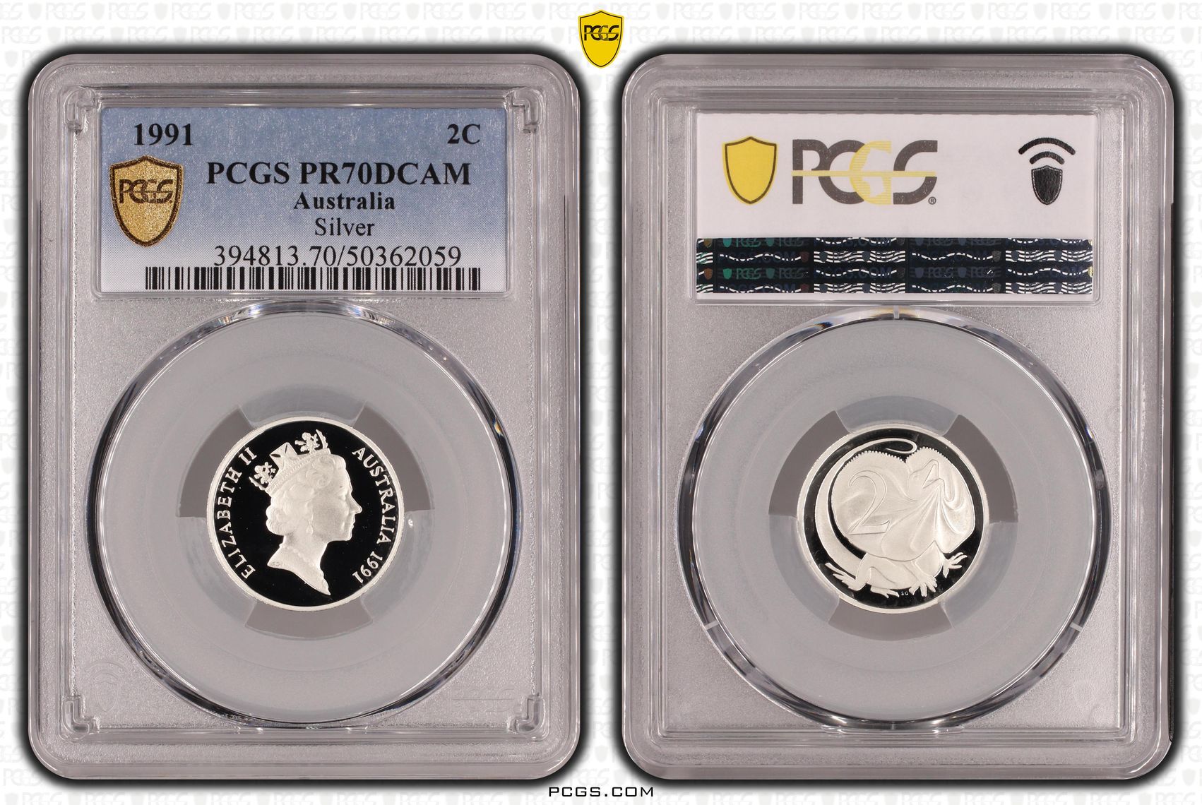 Silver, Two Cent, 1991, PCGS PR70DCAM