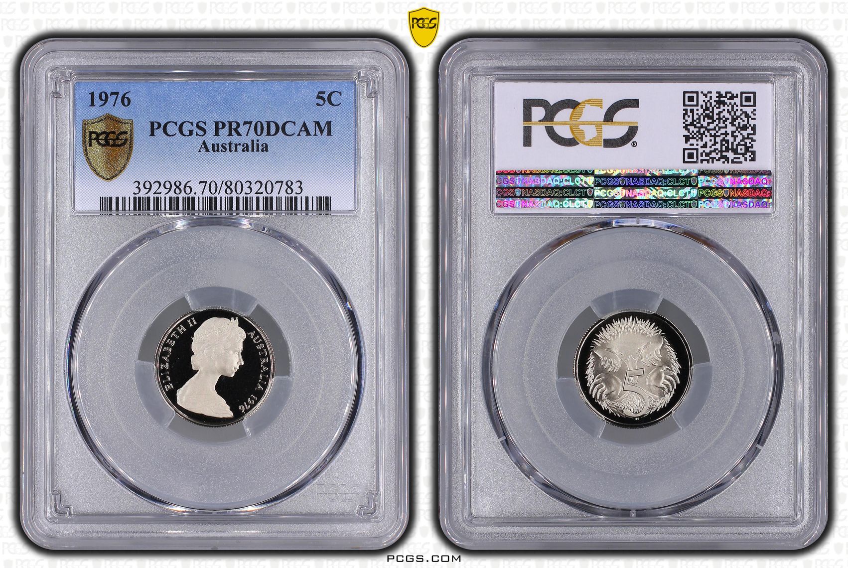 54 · 1976 Australia Five Cent, 5c PCGS - PR70DCAM POP 23/0 -783